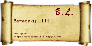 Bereczky Lili névjegykártya